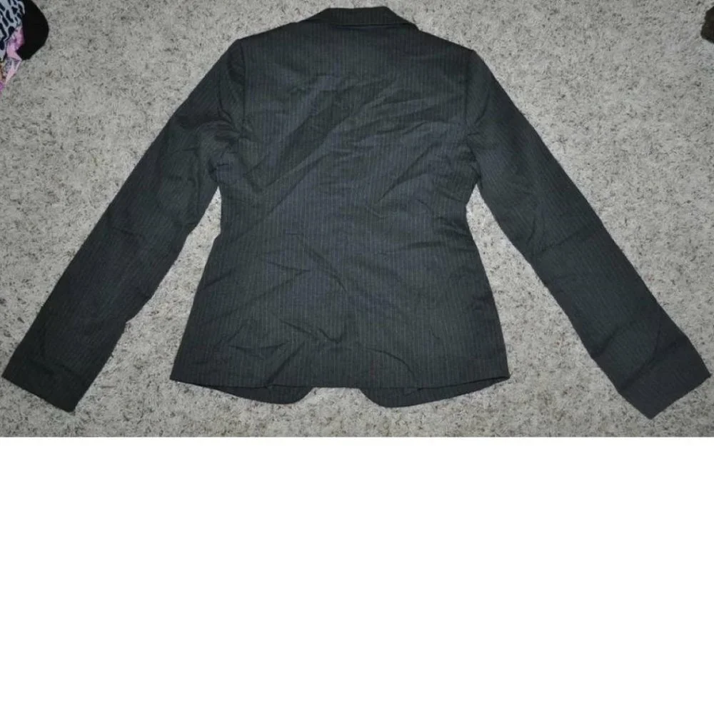Apt 9 Blazer Womens 12 Black Pin Striped Long Sleeve Lined Business Suit Jacket